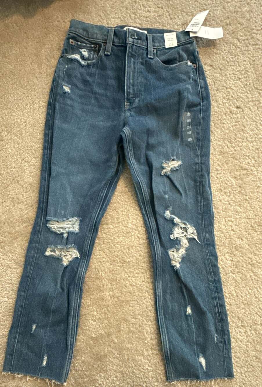 Abercrombie & Fitch High Rise Mom Jean Distressed Denim